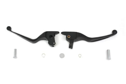 V-Twin Black Wide Tamer Hand Lever Set for Harley Davidson FLT Models (Part #H07-0591MB) by V-Twin