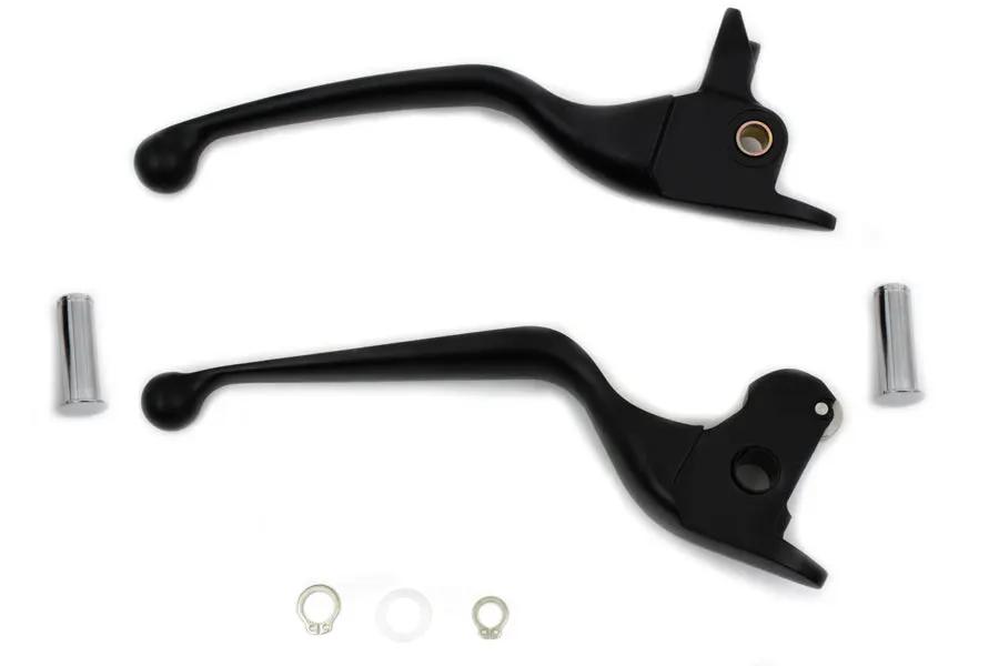 V-Twin Black Wide Tamer Hand Lever Set for Harley Davidson FLT Models (Part #H07-0591MB) by V-Twin