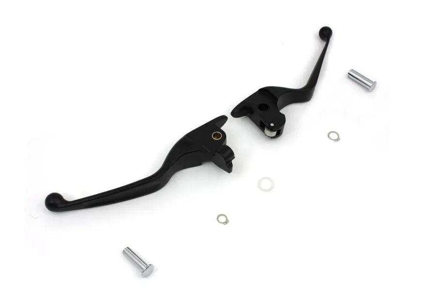 V-Twin Black Wide Tamer Hand Lever Set for Harley Davidson FLT Models (Part #H07-0591MB) by V-Twin