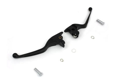 V-Twin Black Wide Tamer Hand Lever Set for Harley Davidson FLT Models (Part #H07-0591MB) by V-Twin
