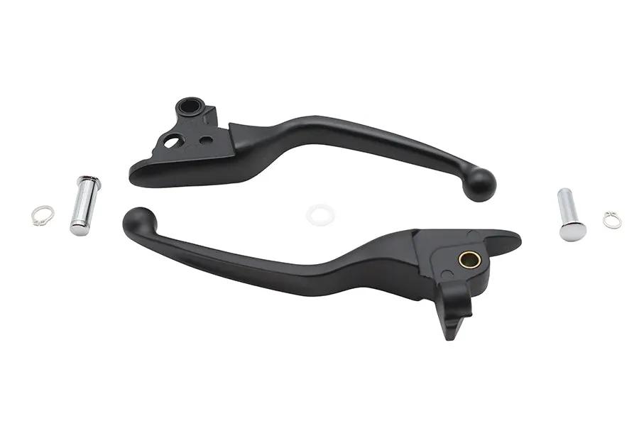 V-Twin Black Narrow Smooth Contour Hand Lever Set for Harley Davidson FLT (2008-2013) by V-Twin