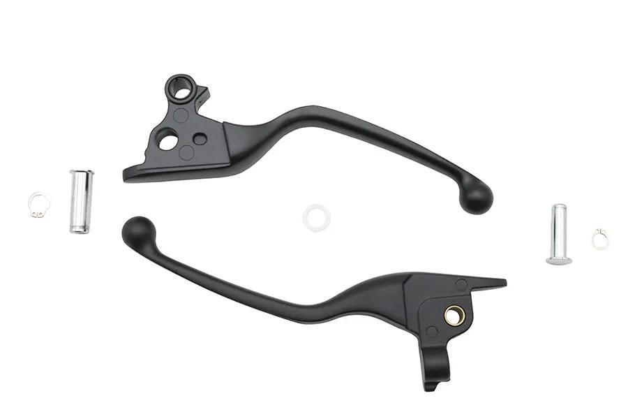 V-Twin Black Narrow Smooth Contour Hand Lever Set for Harley Davidson FLT (2008-2013) by V-Twin