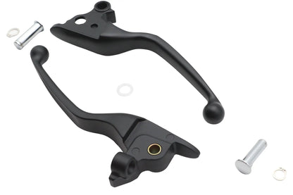 V-Twin Black Narrow Smooth Contour Hand Lever Set for Harley Davidson FLT (2008-2013) by V-Twin