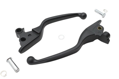 V-Twin Black Narrow Smooth Contour Hand Lever Set for Harley Davidson FLT (2008-2013) by V-Twin