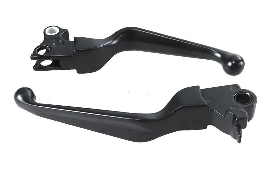 V-Twin Black Smooth Contour Hand Lever Set for Harley Davidson FXST & FLST (Part #H07-0588B) by V-Twin