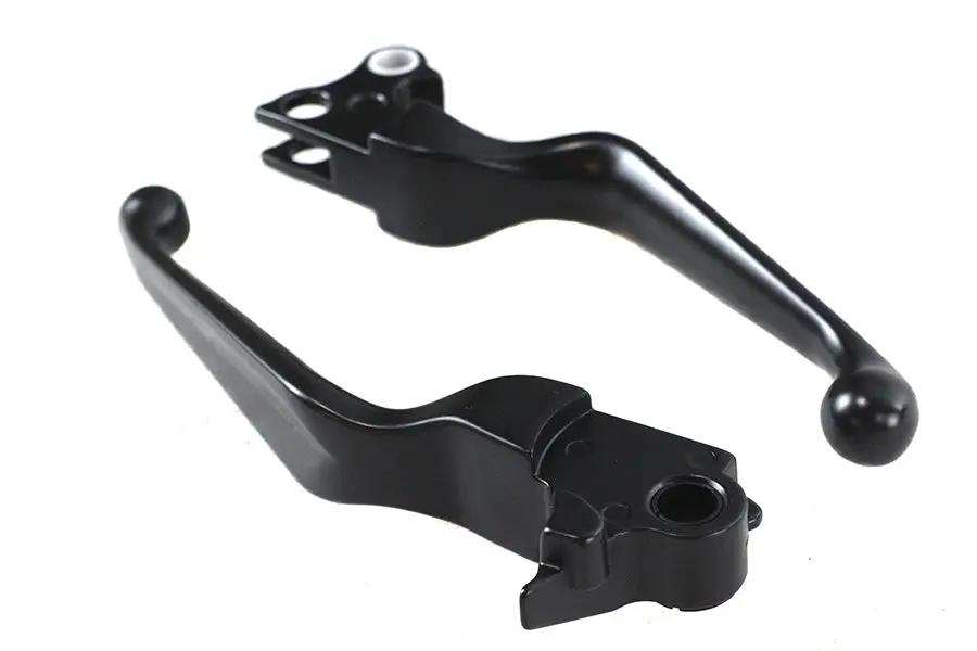 V-Twin Black Smooth Contour Hand Lever Set for Harley Davidson FXST & FLST (Part #H07-0588B) by V-Twin