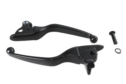V-Twin Black Smooth Contour Tamer Hand Lever Set for Harley Davidson FLT (2008-2013) by V-Twin