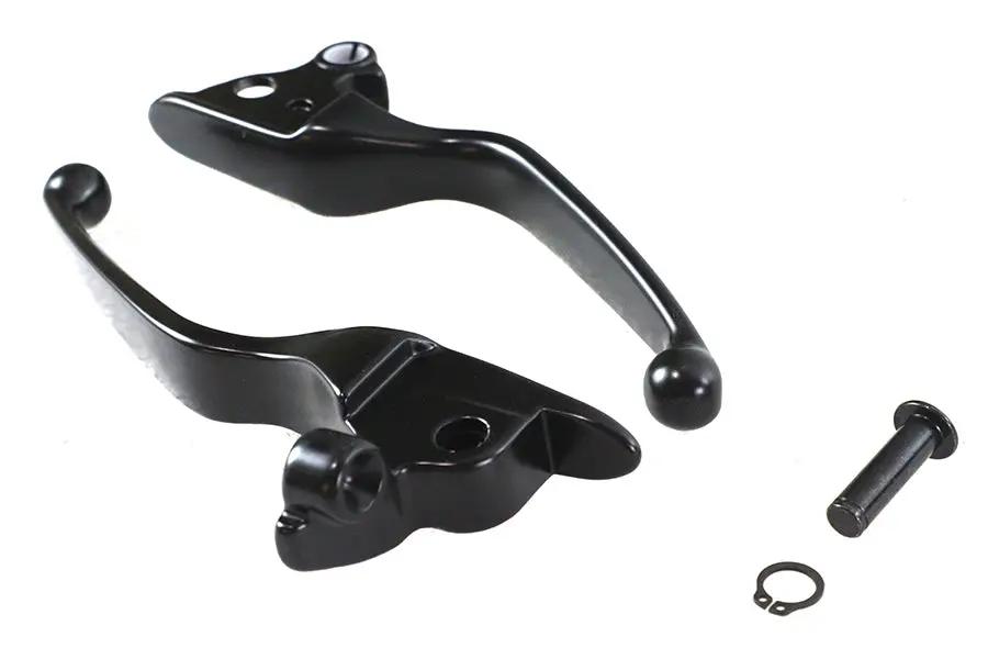 V-Twin Black Smooth Contour Tamer Hand Lever Set for Harley Davidson FLT (2008-2013) by V-Twin