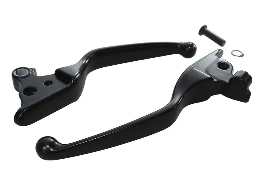 V-Twin Black Smooth Contour Tamer Hand Lever Set for Harley Davidson FLT (2008-2013) by V-Twin