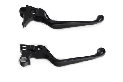 V-Twin Black V-Cut Hand Lever Set for Harley Davidson FLST (1996-2005) by V-Twin