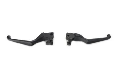 V-Twin Black V-Cut Hand Lever Set for Harley Davidson XL (Part #H07-0575B) by V-Twin
