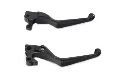 V-Twin Black V-Cut Hand Lever Set for Harley Davidson XL (Part #H07-0575B) by V-Twin