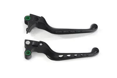 V-Twin Black Drilled Hand Lever Set Part H07-0578B for Harley Davidson FXST Models by V-Twin