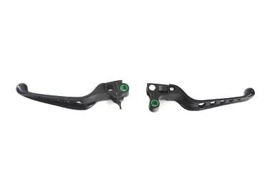 V-Twin Black Drilled Hand Lever Set Part H07-0578B for Harley Davidson FXST Models by V-Twin