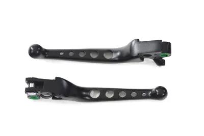 V-Twin Black Drilled Hand Lever Set Part H07-0578B for Harley Davidson FXST Models by V-Twin