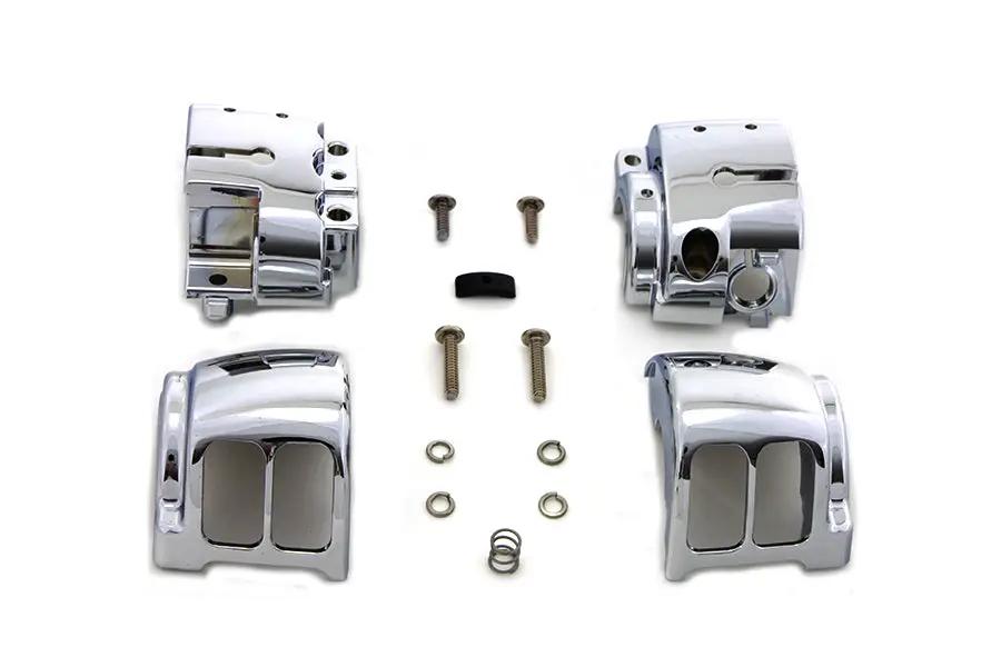 MCM Handlebar Control Switch Housing Kit Chrome for Harley Davidson FXST (2011-2020) - Part #370870 by MCM
