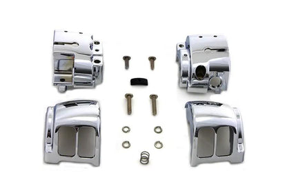 MCM Handlebar Control Switch Housing Kit Chrome for Harley Davidson FXST (2011-2020) - Part #370870 by MCM
