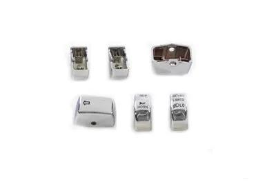 V-Twin Handlebar Switch Cap Set Chrome (Part H18-0340CO-C) by V-Twin