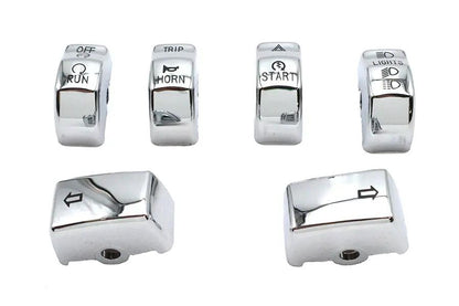 V-Twin Handlebar Switch Cap Set in Chrome for Harley Davidson FX and FXST Models by V-Twin