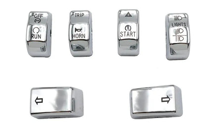 V-Twin Handlebar Switch Cap Set in Chrome for Harley Davidson FX and FXST Models by V-Twin