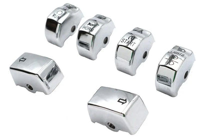 V-Twin Handlebar Switch Cap Set in Chrome for Harley Davidson FX and FXST Models by V-Twin