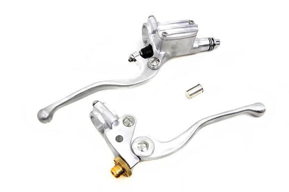 V-Twin Vintage Hand Lever Control Kit Polished with Clutch and Brake for 1 Inch Handlebars - Part 62330A by V-Twin