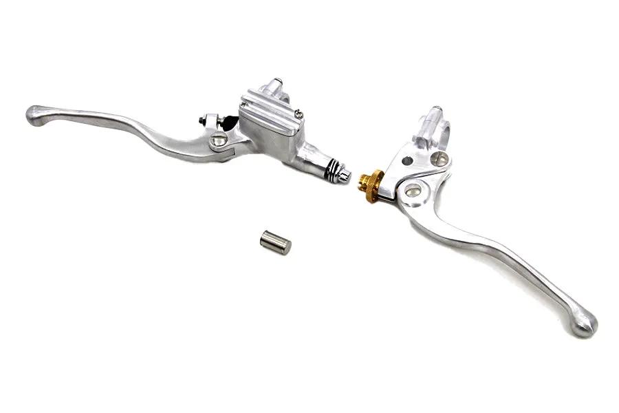 V-Twin Vintage Hand Lever Control Kit Polished with Clutch and Brake for 1 Inch Handlebars - Part 62330A by V-Twin