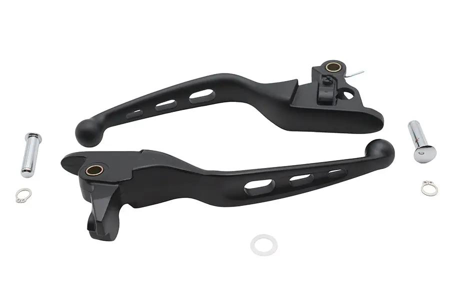 V-Twin 3 Slot Hand Lever Set Black - Easy Grip Design for Harley Davidson Models by V-Twin
