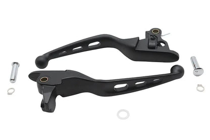 V-Twin 3 Slot Hand Lever Set Black - Easy Grip Design for Harley Davidson Models by V-Twin
