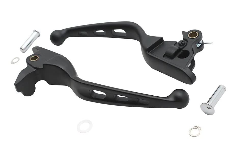 V-Twin 3 Slot Hand Lever Set Black - Easy Grip Design for Harley Davidson Models by V-Twin
