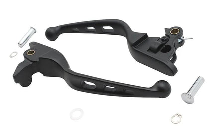 V-Twin 3 Slot Hand Lever Set Black - Easy Grip Design for Harley Davidson Models by V-Twin