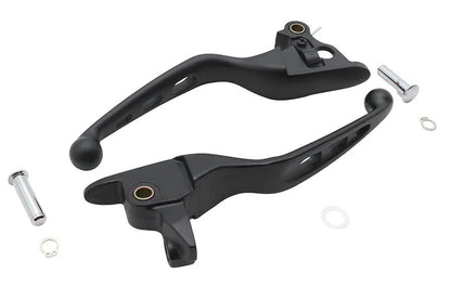V-Twin 3 Slot Hand Lever Set Black - Easy Grip Design for Harley Davidson Models by V-Twin