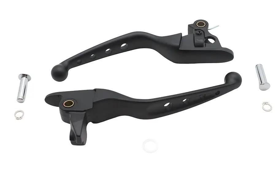 V-Twin 79062B Black 4 Hole Hand Lever Set for Harley Davidson Touring Models by V-Twin