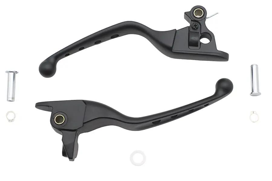 V-Twin 79062B Black 4 Hole Hand Lever Set for Harley Davidson Touring Models by V-Twin