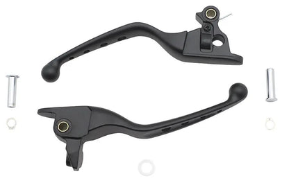 V-Twin 79062B Black 4 Hole Hand Lever Set for Harley Davidson Touring Models by V-Twin