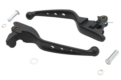 V-Twin 79062B Black 4 Hole Hand Lever Set for Harley Davidson Touring Models by V-Twin