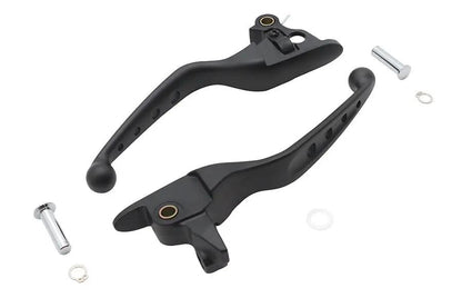 V-Twin 79062B Black 4 Hole Hand Lever Set for Harley Davidson Touring Models by V-Twin
