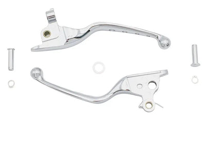 V-Twin 4 Hole Chrome Hand Lever Set for Harley Davidson Models – Part Number 79062 by V-Twin