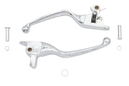V-Twin 3 Slot Chrome Hand Lever Set - Easy Grip for Harley Davidson Motorcycles by V-Twin