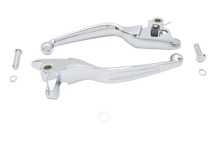V-Twin Chrome Wide Hand Lever Set Part 79061 for Harley Davidson Motorcycles by V-Twin