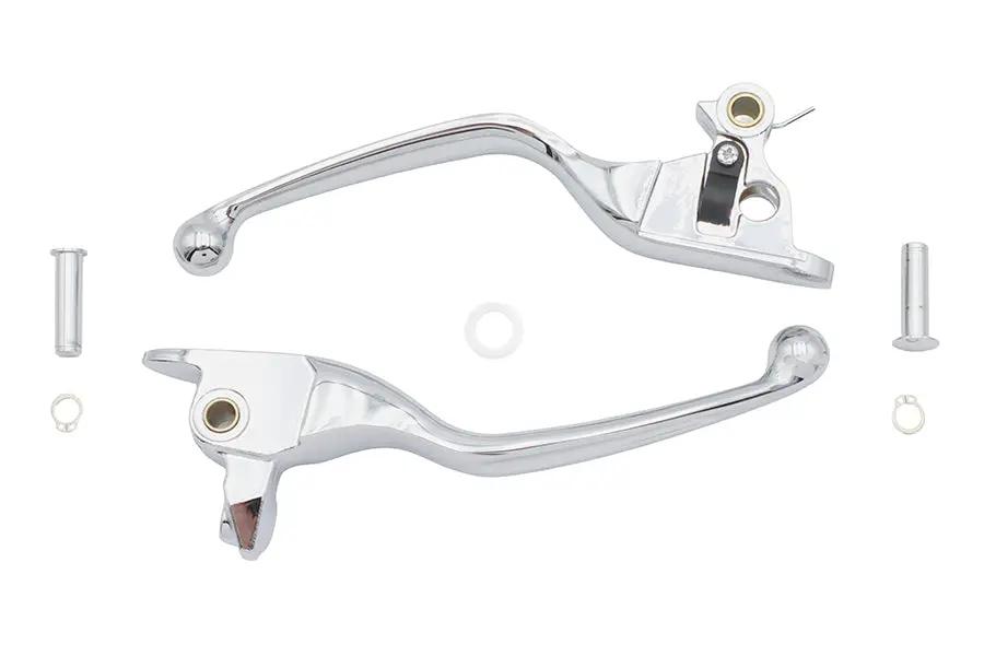 V-Twin Chrome Wide Hand Lever Set Part 79061 for Harley Davidson Motorcycles by V-Twin