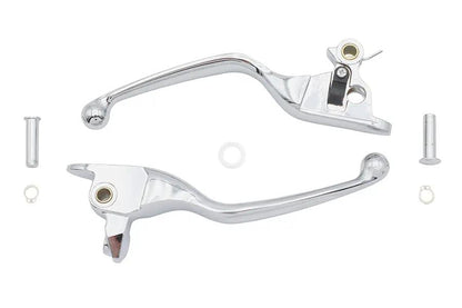 V-Twin Chrome Wide Hand Lever Set Part 79061 for Harley Davidson Motorcycles by V-Twin