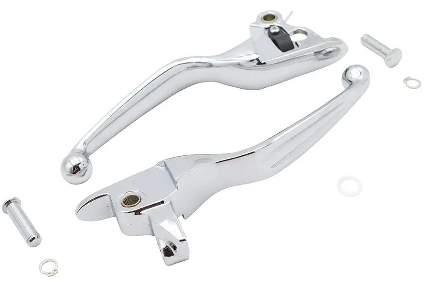 V-Twin Chrome Wide Hand Lever Set Part 79061 for Harley Davidson Motorcycles by V-Twin