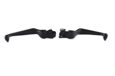 V-Twin Black Contour Hand Lever Set with Skull Ends for Harley Davidson FLST by V-Twin