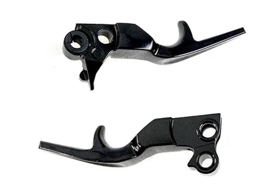 V-Twin Short Trigger Lever Set Black for Harley Davidson FXST (Part #MT241-021ST-BLK) by V-Twin