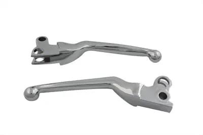 V-Twin Chrome Power Hand Lever Set for Harley Davidson Models (Part #47-105) by V-Twin