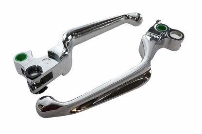 V-Twin Chrome Contour Hand Lever Set for Harley Davidson FL and FX Models by V-Twin