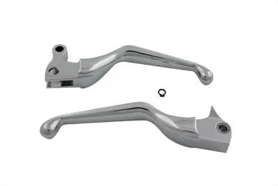 V-Twin Chrome Smooth Hand Lever Set for Harley Davidson XL Models (Part #76213) by V-Twin