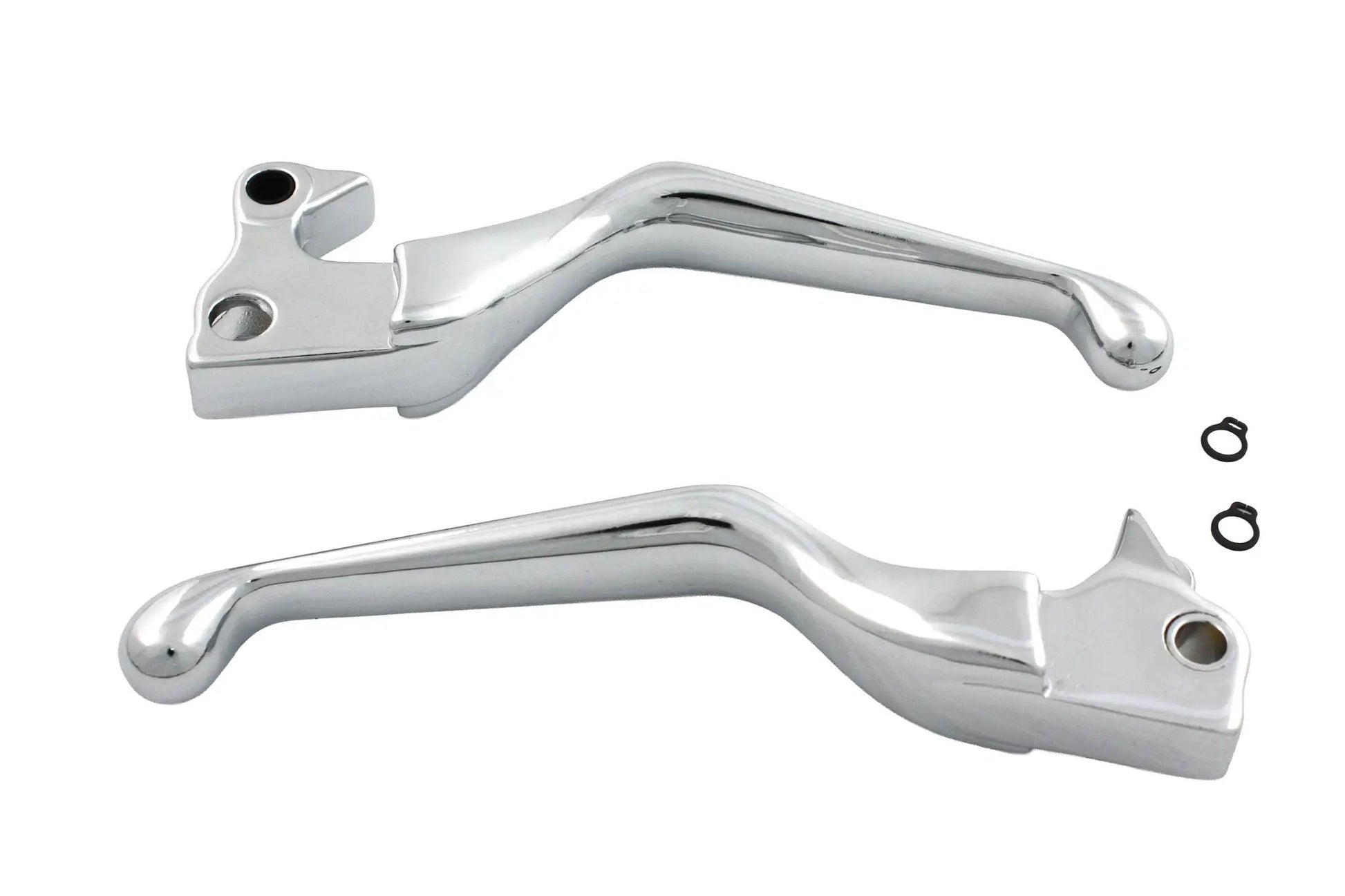 V-Twin Chrome V-Cut Hand Lever Set for Harley Davidson XL Models (2007-2013) - Part H07-0575 by V-Twin