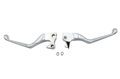 V-Twin Chrome V-Cut Hand Lever Set for Harley Davidson XL Models (2007-2013) - Part H07-0575 by V-Twin